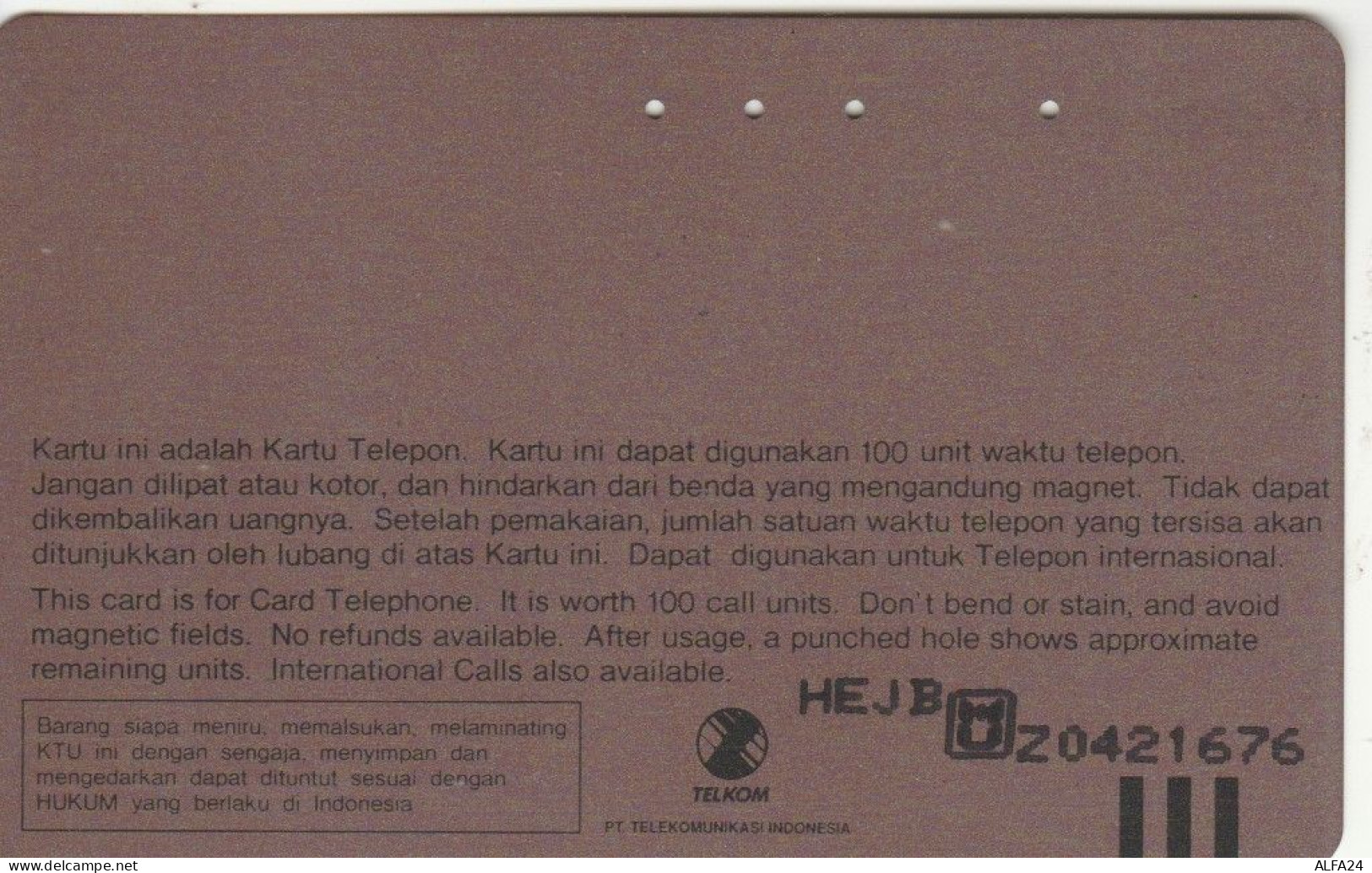 PHONE CARD INDONESIA  (E108.52.3 - Indonésie