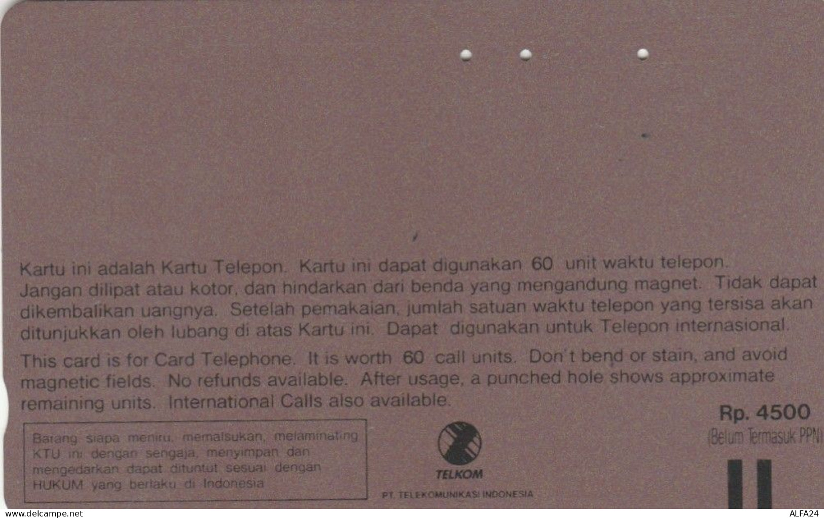 PHONE CARD INDONESIA  (E108.52.4 - Indonesië