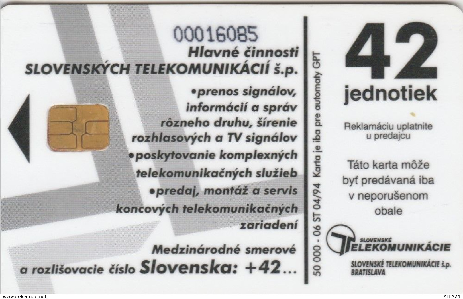 PHONE CARD SLOVACCHIA  (E108.41.9 - Slovacchia