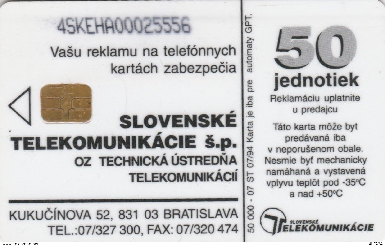 PHONE CARD SLOVACCHIA  (E108.41.10 - Slowakei