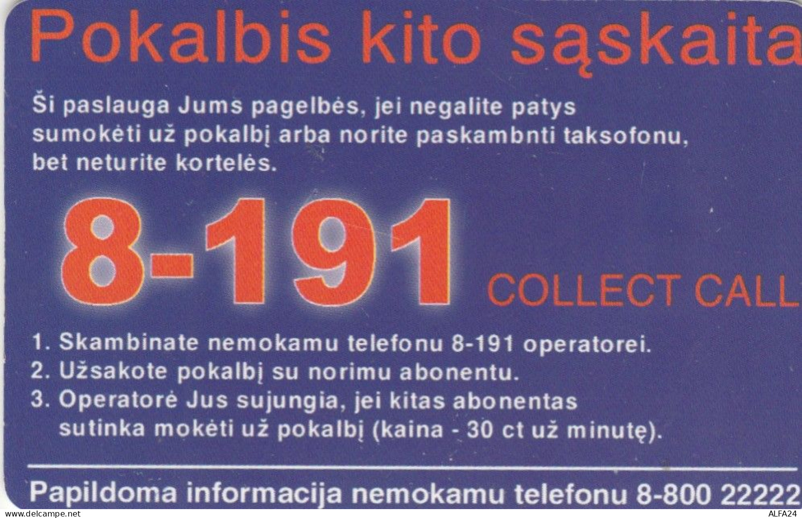 PHONE CARD LITUANIA  (E108.28.2 - Litauen