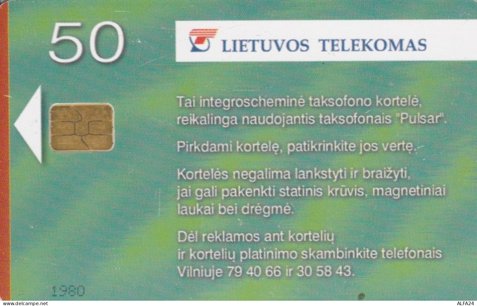 PHONE CARD LITUANIA  (E108.26.9 - Lituania