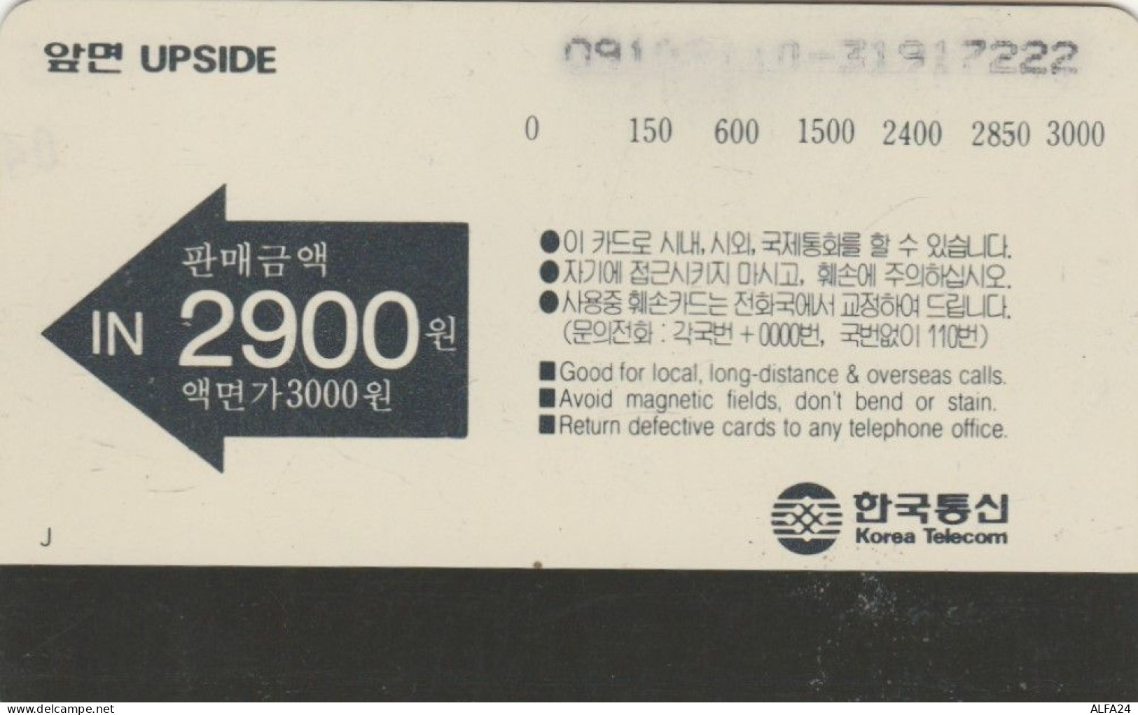 PHONE CARD COREA SUD  (E108.19.10 - Corea Del Sud