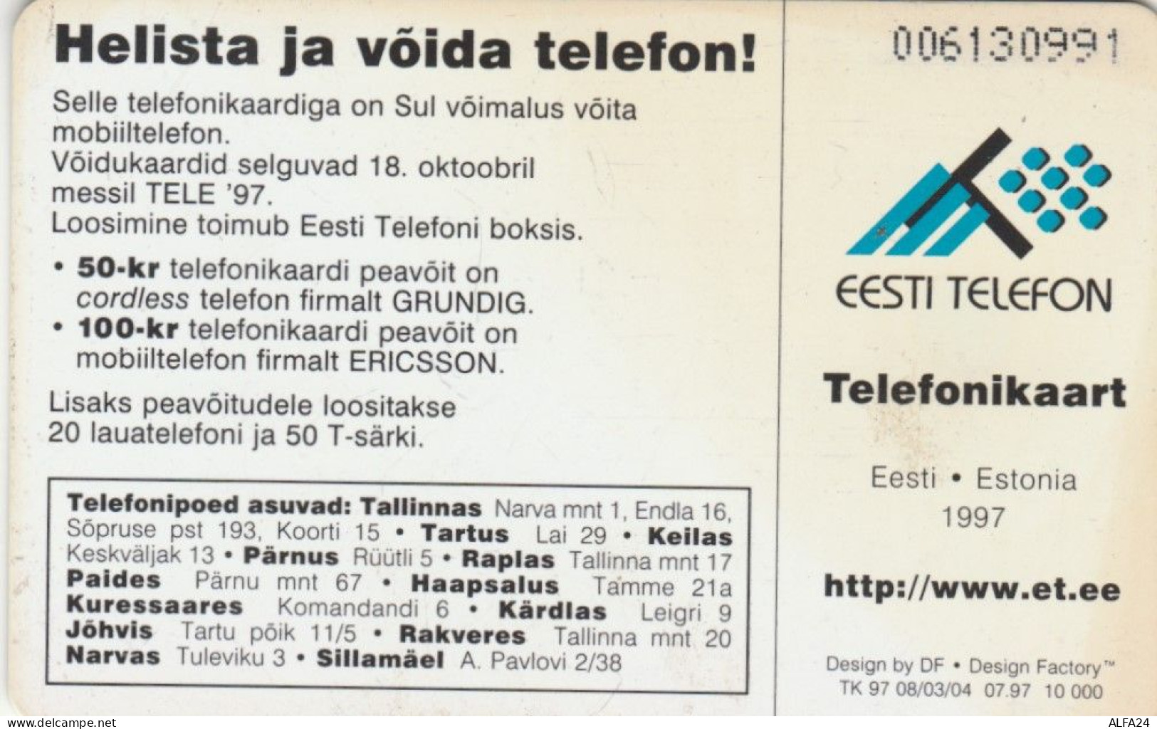 PHONE CARD ESTONIA TIR 10000  (E108.15.6 - Estland