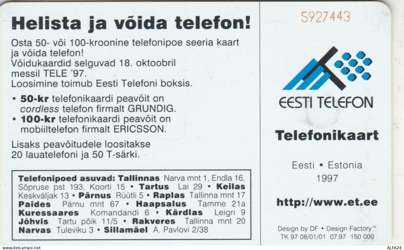 PHONE CARD ESTONIA  (E108.15.5 - Estland