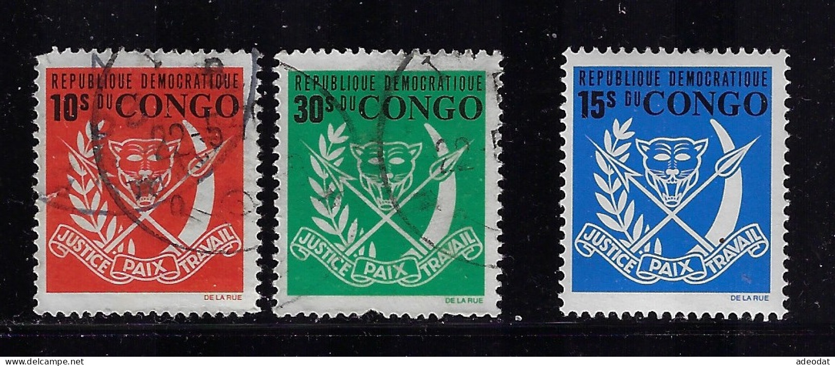 CONGO DEMOCRATIC REP. 1969  SCOTT #642-644 USED - Oblitérés