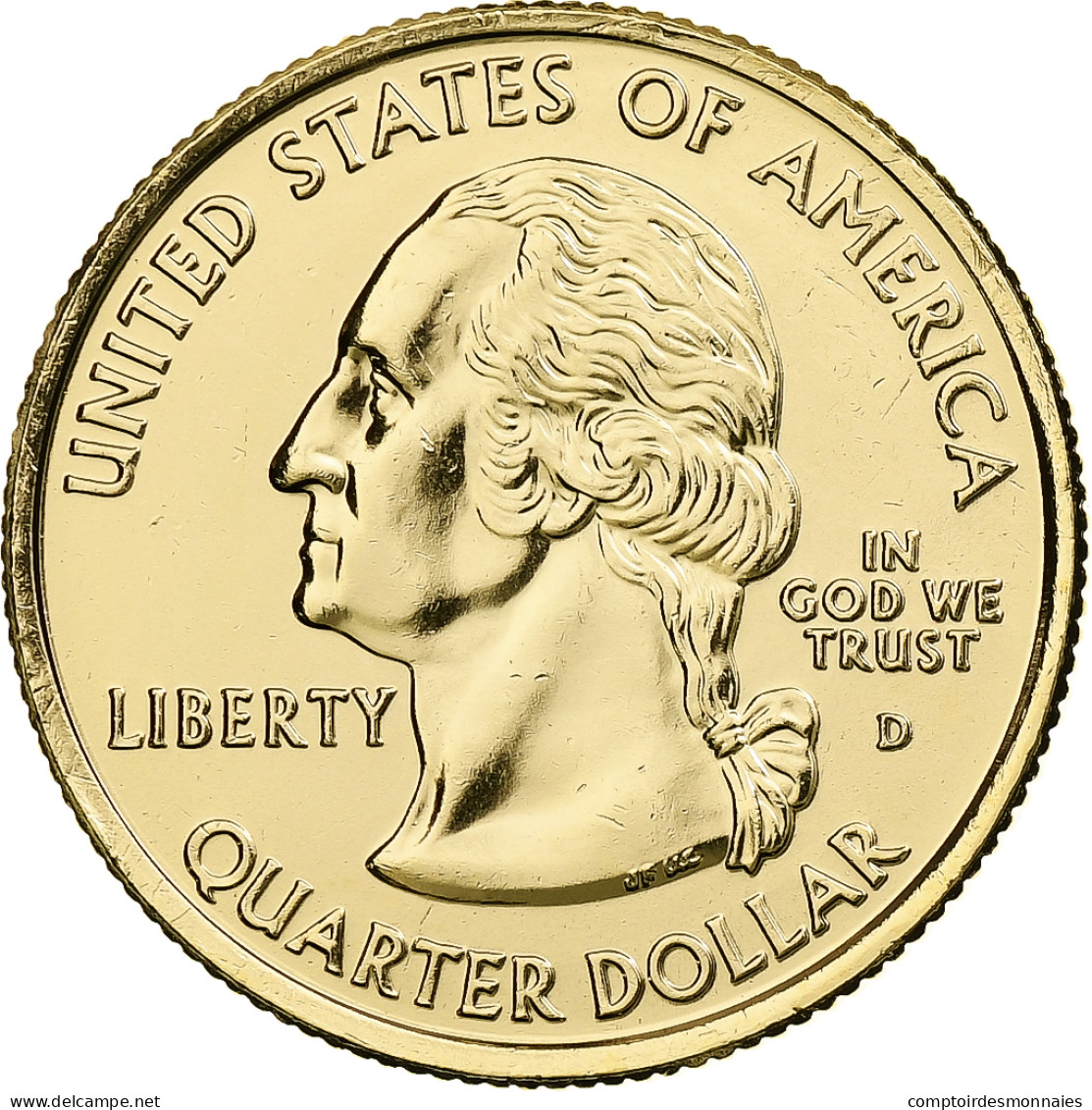 États-Unis, Quarter, Nebraska, 2006, U.S. Mint, Golden, Cupronickel Plaqué - 1999-2009: State Quarters