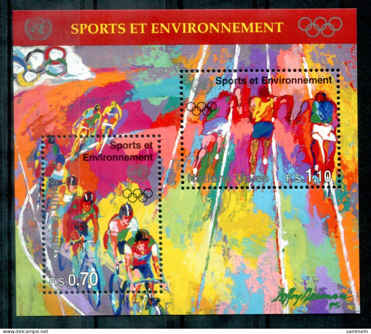 UNO-GENF Block 8, Bl.8 Mnh - Radsport, Sports, Cycling, Vélo - UN GENEVA / ONU GENÈVE - Blokken & Velletjes