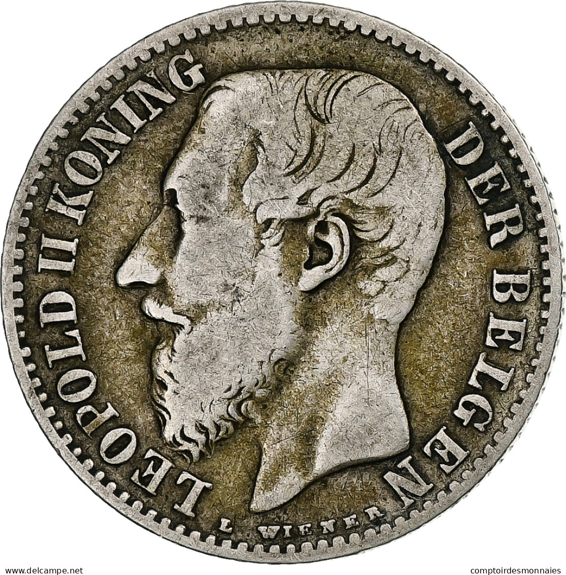 Belgique, Leopold II, Franc, 1887, Argent, TB, KM:29.2 - 1 Franc