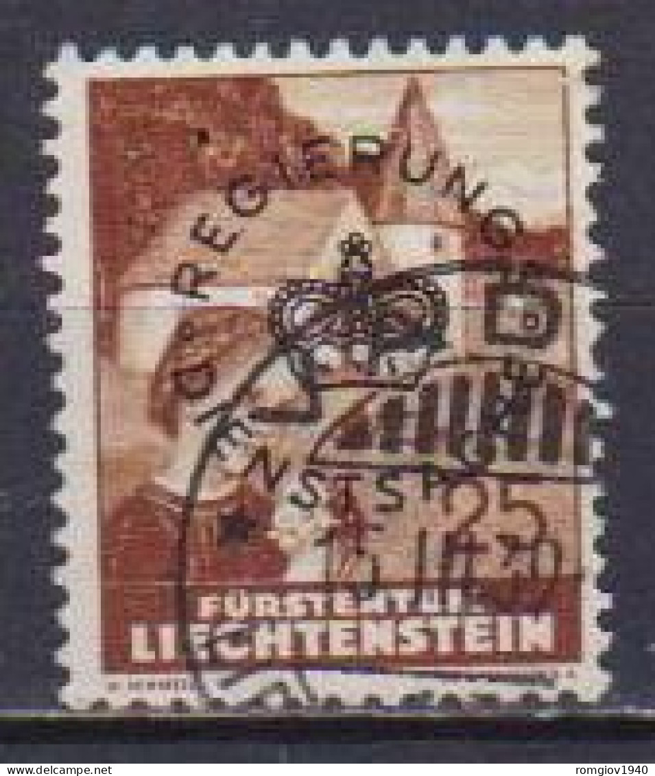 LIECHTENSTEIN 1937-1938   SERVIZIO  VEDUTE DIVERSE UNIF. 24  USATO  VF - Dienstzegels