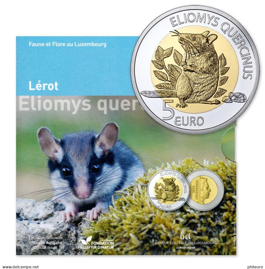 Luxembourg 2023 : 5€ En Argent Et Or Nordique "Lérot"  - Disponible En France - Luxemburg