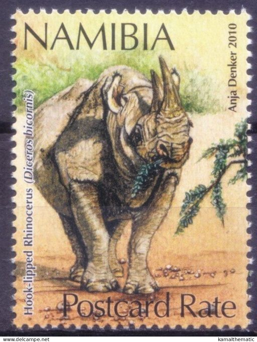 Namibia 2010 MNH, Hook Lipped Rhino, Wild Animals - Rinoceronti