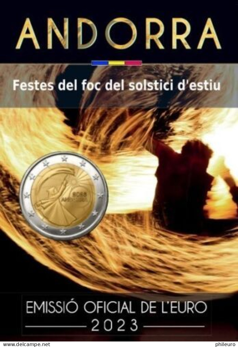 Andorre 2023 : 2€ Commémorative "Festival Du Solstice D'été" (en Coincard) - Disponible En France - Andorra