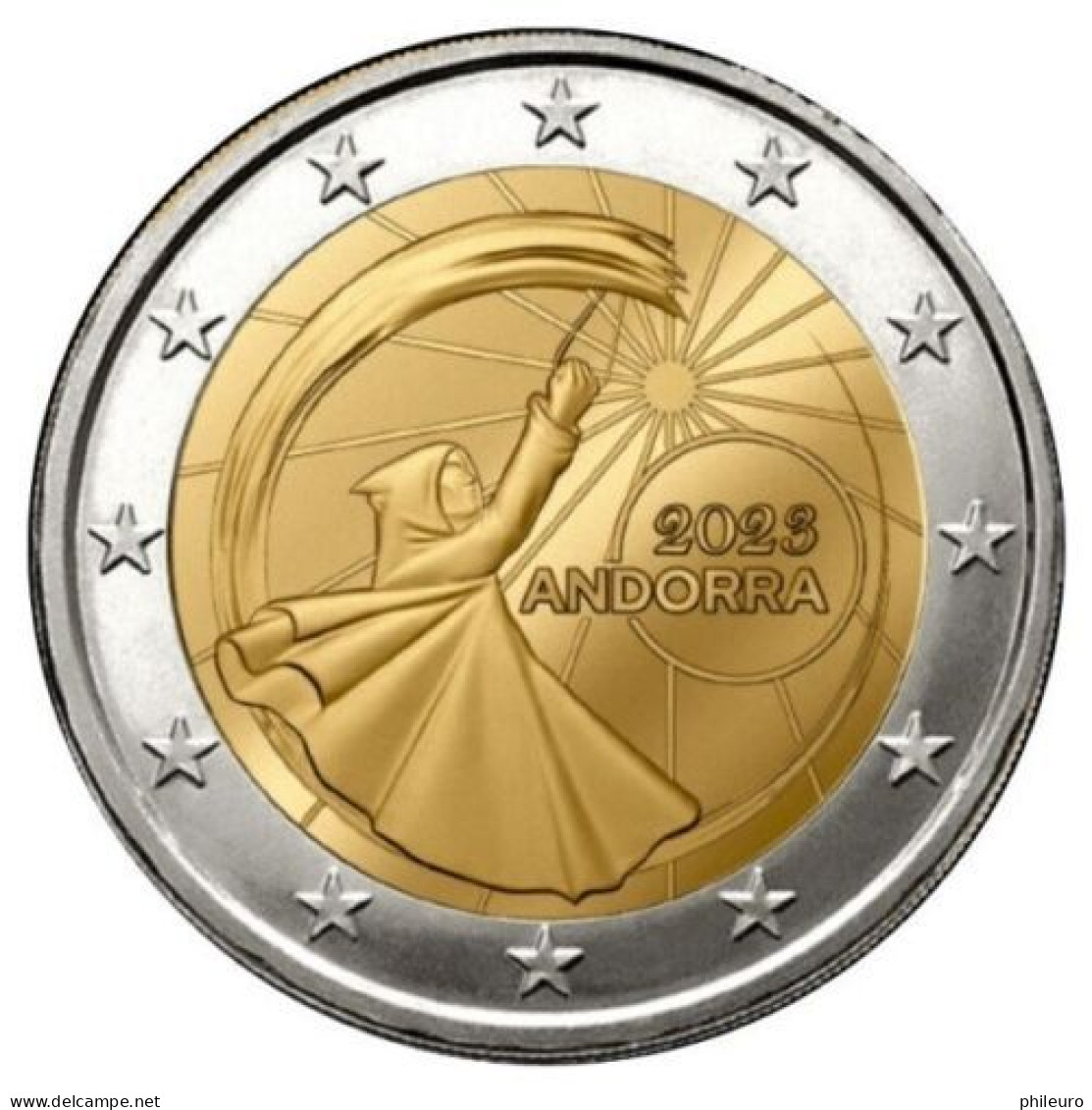 Andorre 2023 : 2€ Commémorative "Festival Du Solstice D'été" (en Coincard) - Disponible En France - Andorra