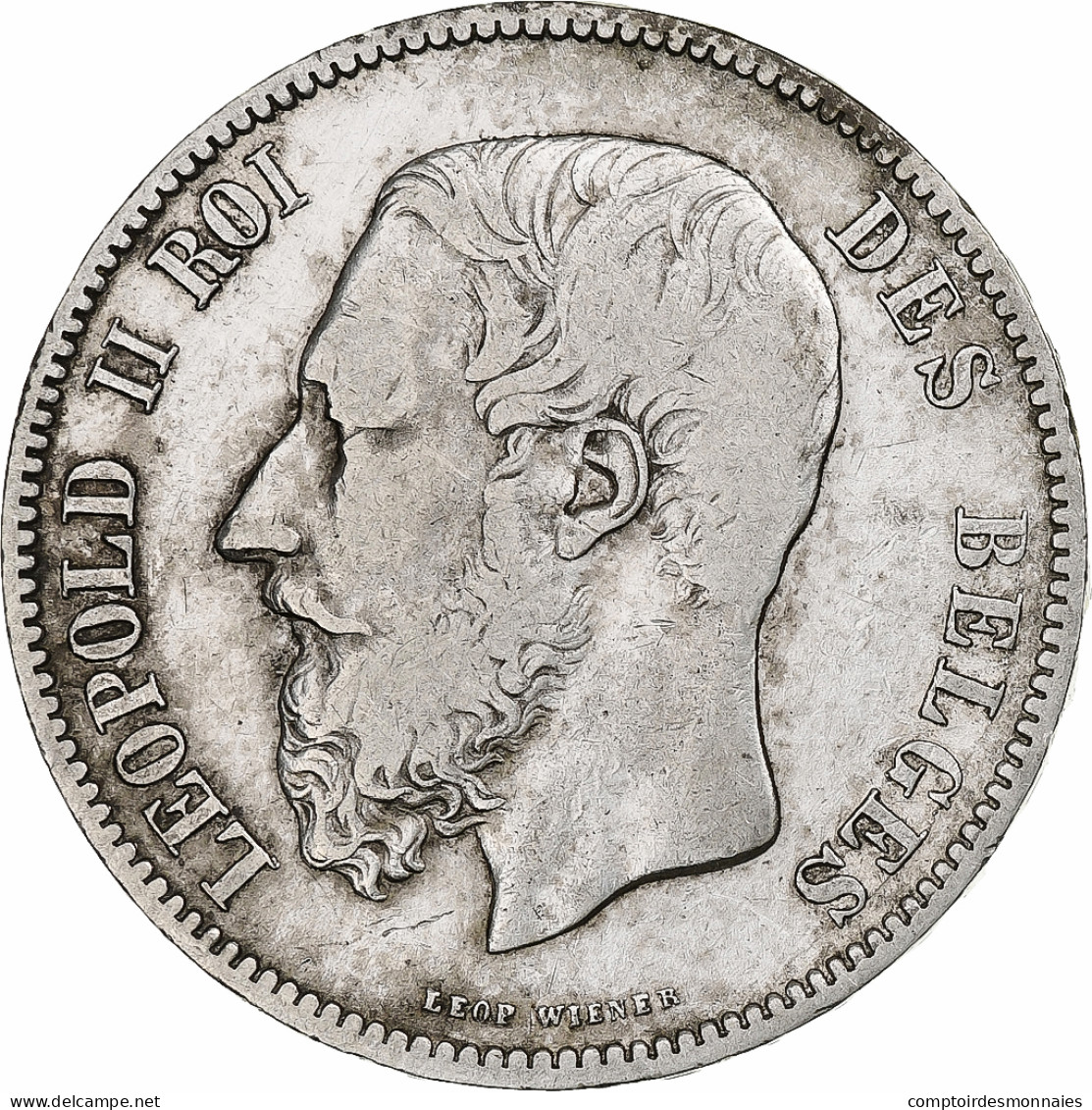 Belgique, Leopold II, 5 Francs, 5 Frank, 1870, Argent, TB+, KM:24 - 5 Frank