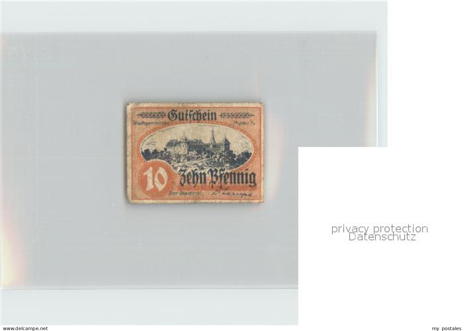 42214451 Mylau 10 Pfennig Gutschein Schloss Mylau - Mylau