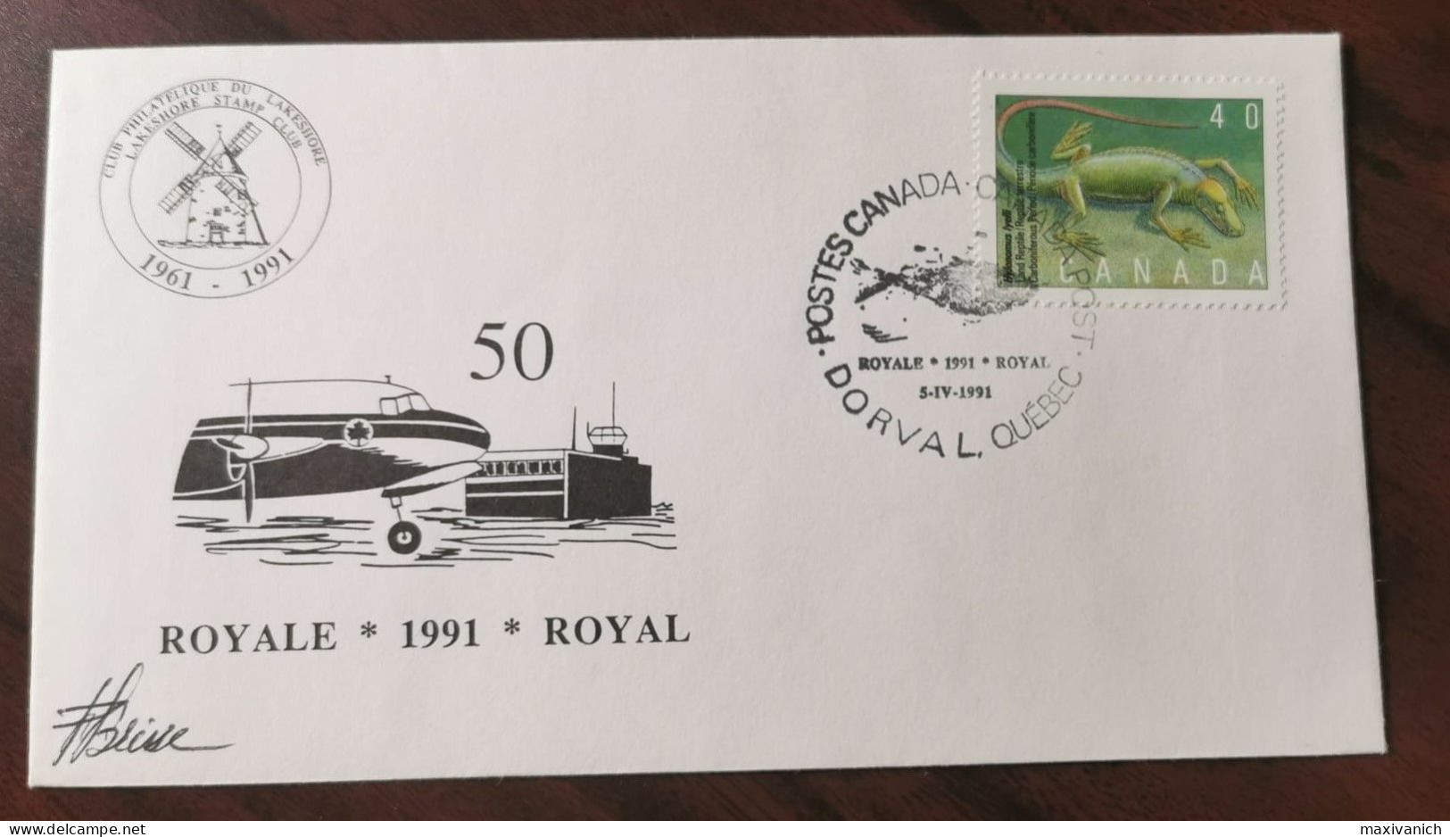 Canada 1991 Fossil Fish Prehistoric Signed - Storia Postale