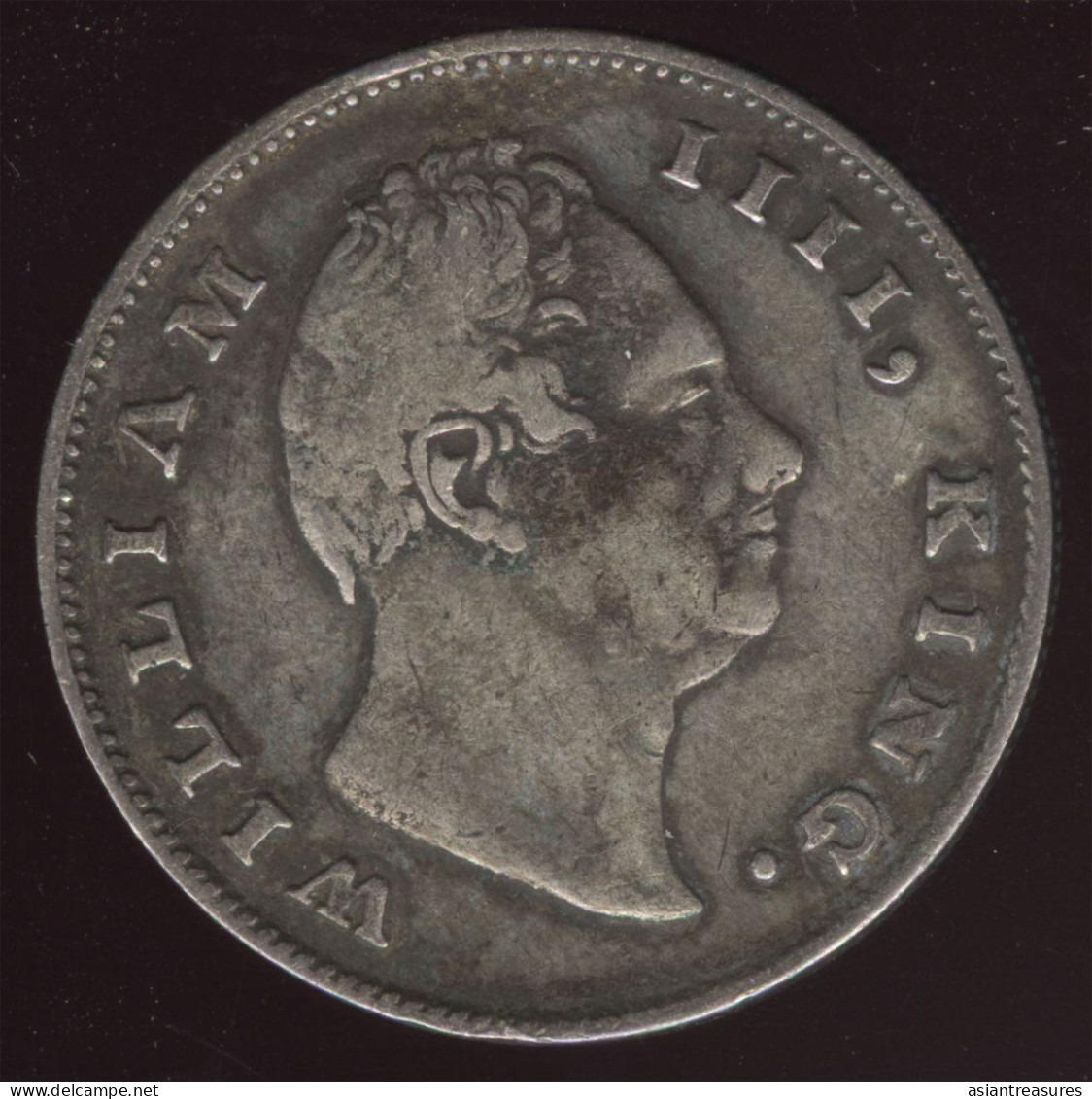 British India 1835 Off-rotation Strike Silver Rupee VF-EF Coin Toned Rare - Sonstige – Asien