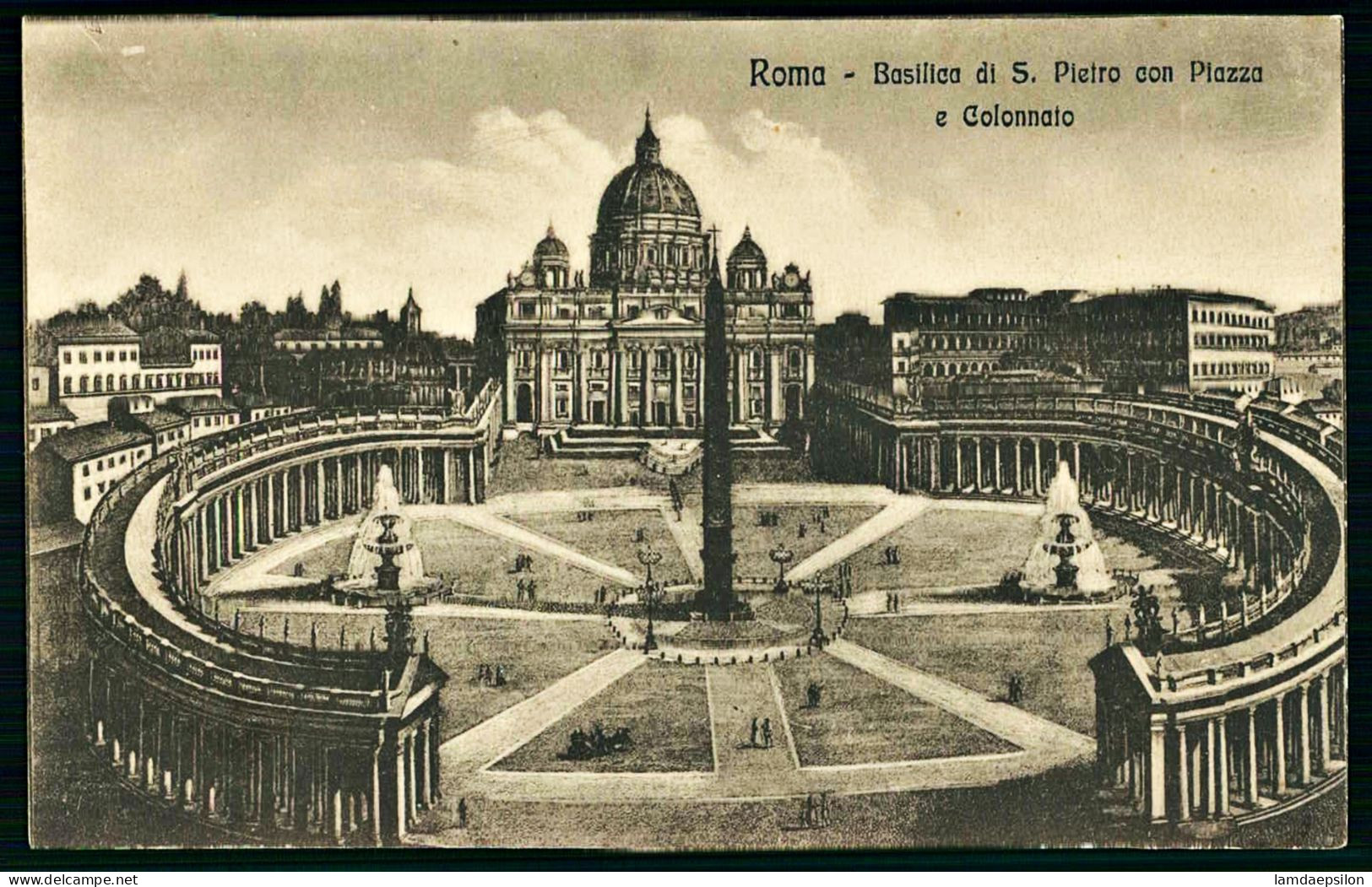 A65  ITALIE CPA  ROMA - BASILICA DI S. PIETRO CON PLAZZA - Colecciones Y Lotes