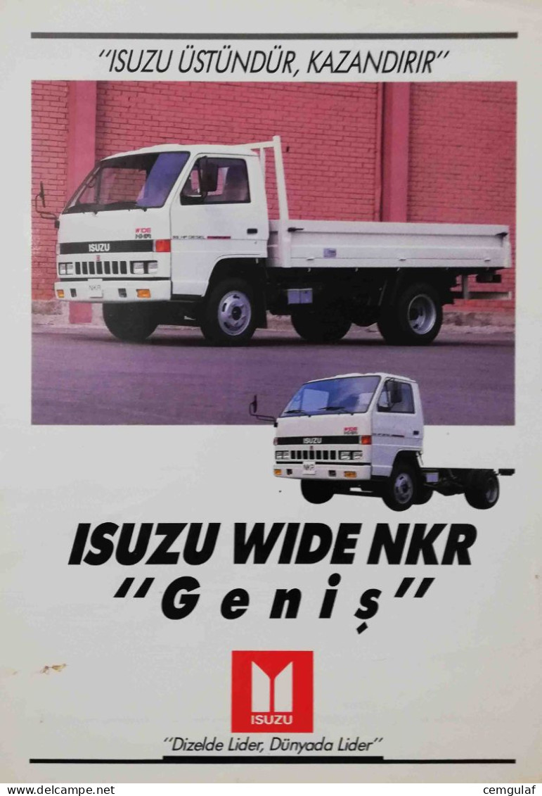 ISUZU TRUCKS ADVERTISING/ WIDE NKR "ISUZU IS LARGE, WITH SUPERIOR PROFITS." BROCHURE - Camions