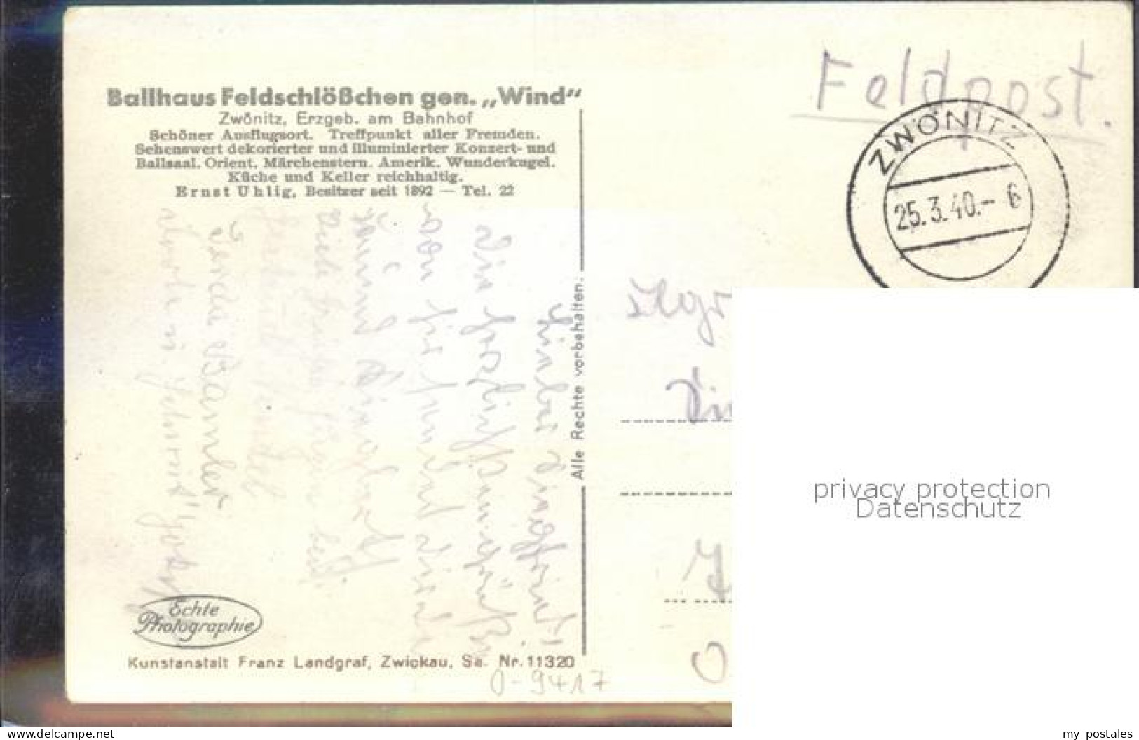 42213365 Zwoenitz Ballhaus Feldschloesschen Wind Ballsaal  Zwoenitz - Zwoenitz