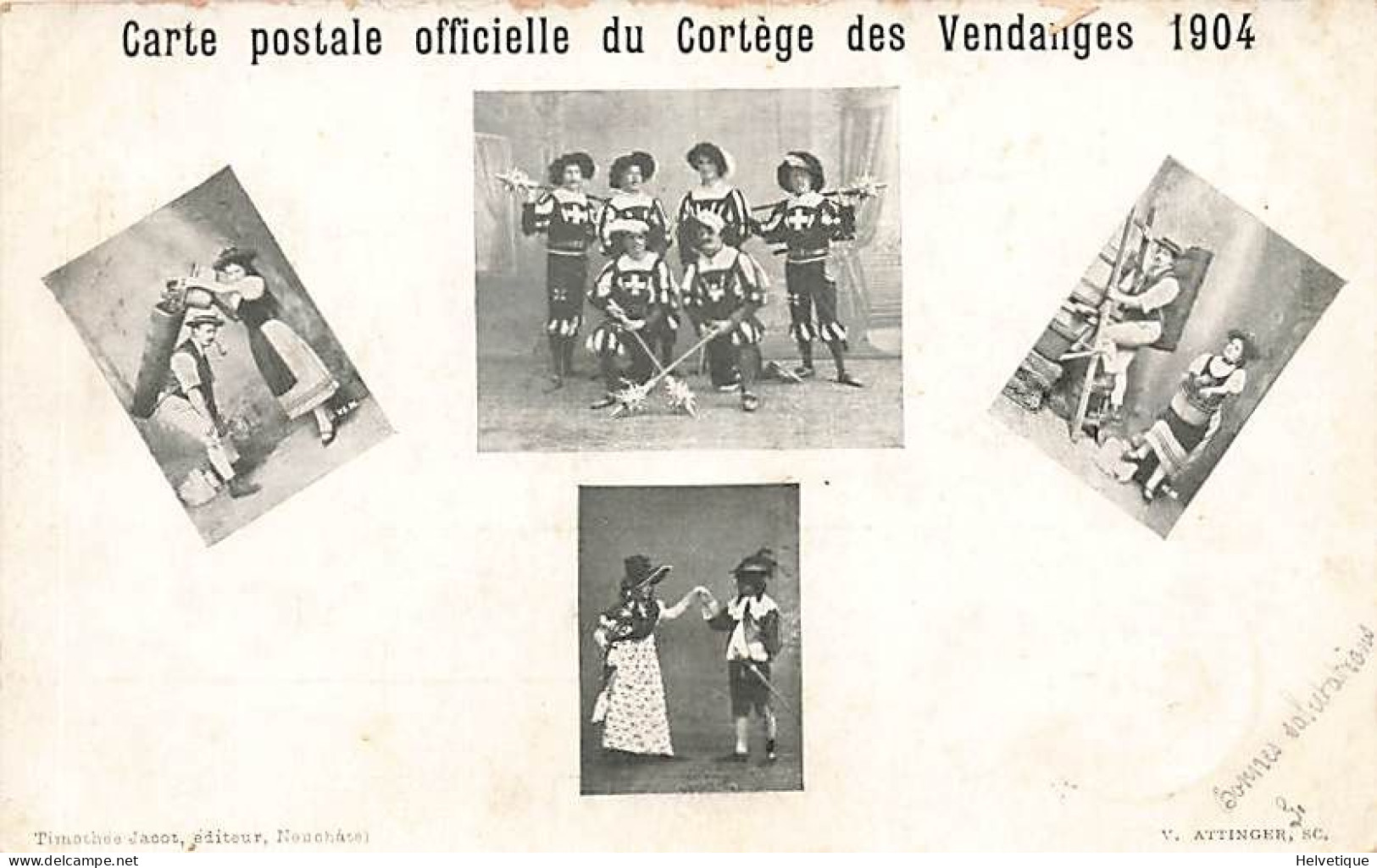 Neuchâtel Carte Postale Officielle Du Cortège Des Vendanges 1904 - Neuchâtel