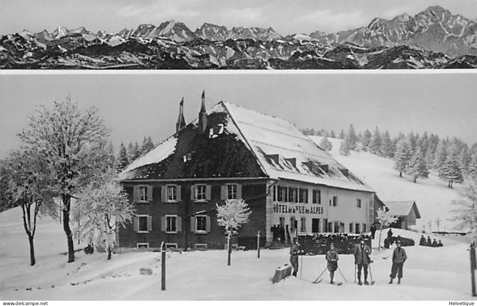 Hôtel De La Vue Des Alpes Ski Skieur Hiver Neige Sports D'hiver - Fontaines