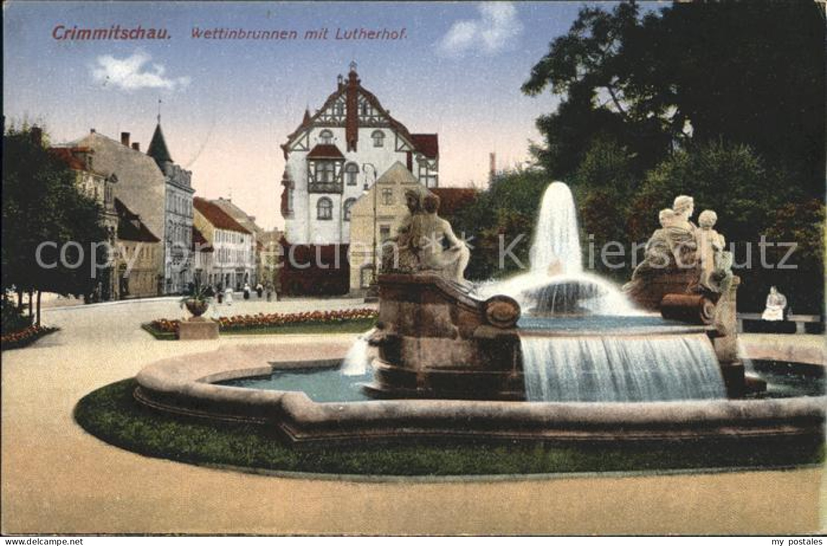 42208430 Crimmitschau Wettinbrunnen Mit Lutherhof Crimmitschau - Crimmitschau