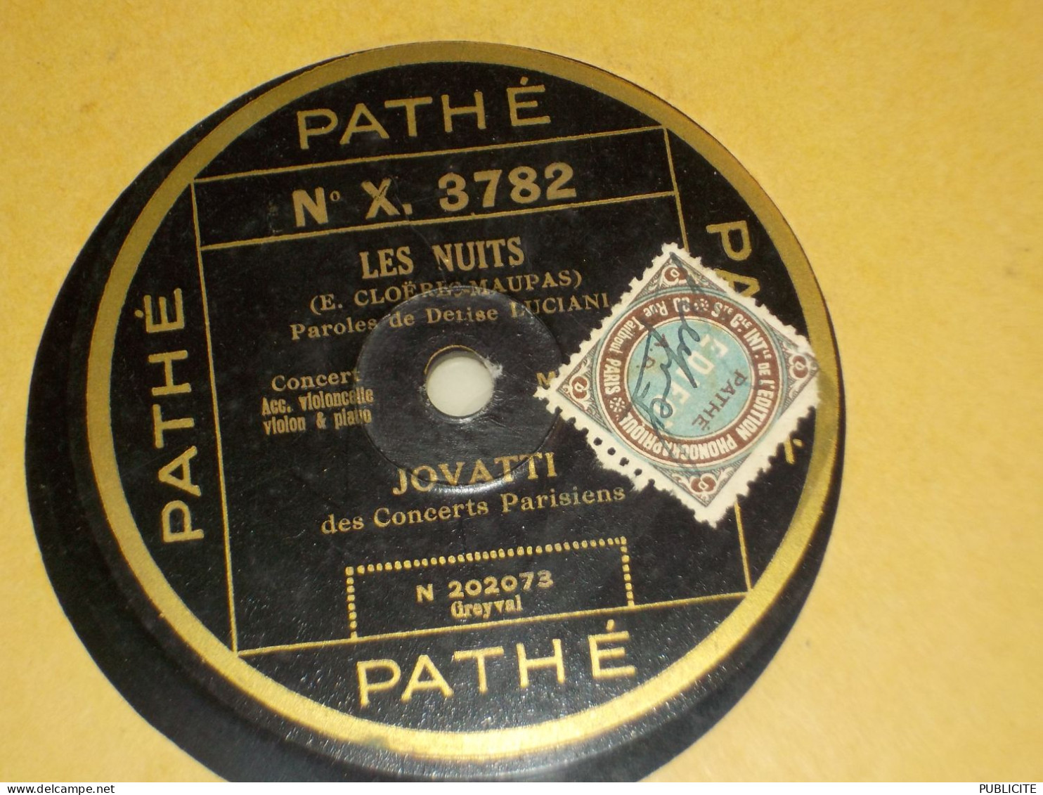 DISQUE 78 TOURS CONCERTS PARISIENS JOVATTI 1928 - 78 Rpm - Schellackplatten