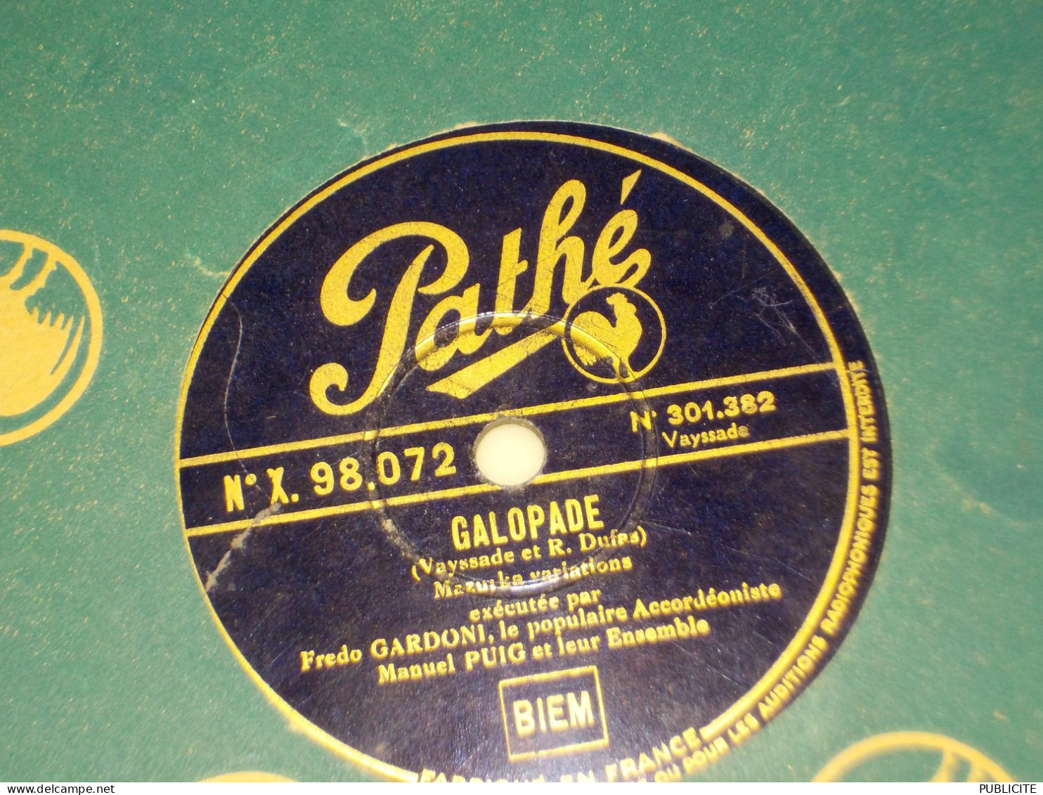 DISQUE 78 TOURS  VALSE  DE  FREDO GARDONI 1938 - 78 T - Disques Pour Gramophone