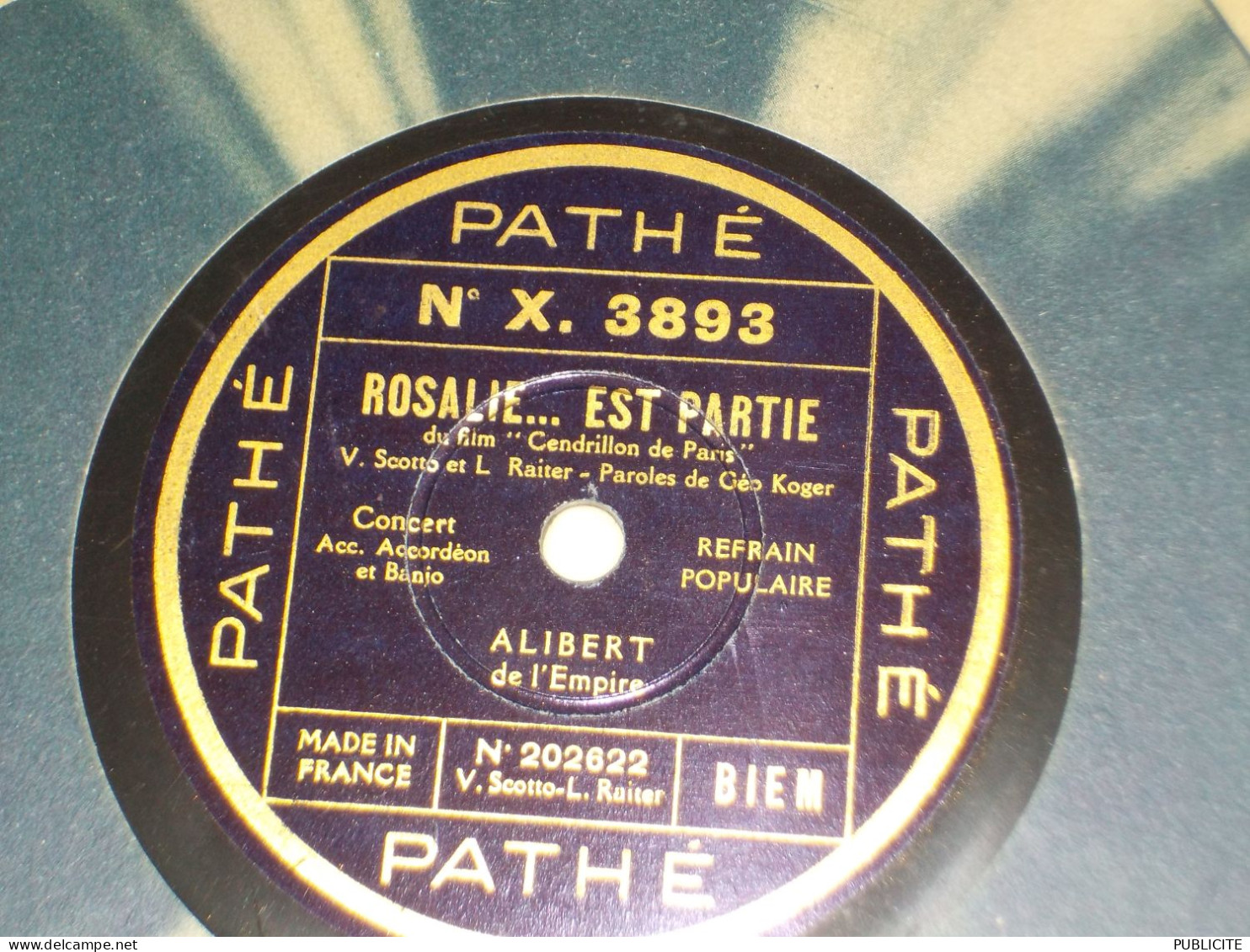 DISQUE 78 TOURS REFAIN POPULAIRE ALIBERT DE L EMPIRE 1931 - 78 Rpm - Schellackplatten