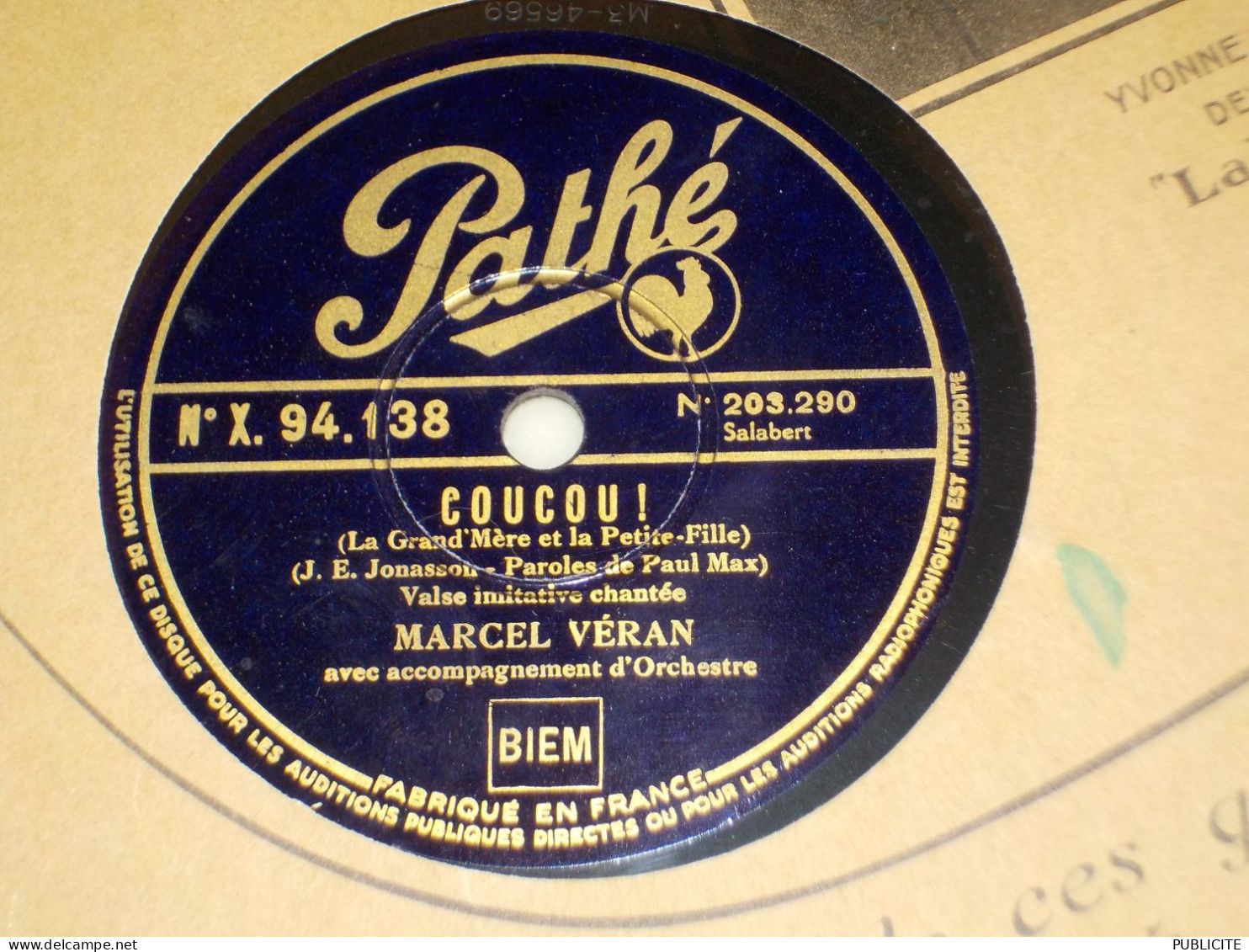 DISQUE 78 TOURS VALSE DE MARCEL VERAN 1935 - 78 Rpm - Schellackplatten