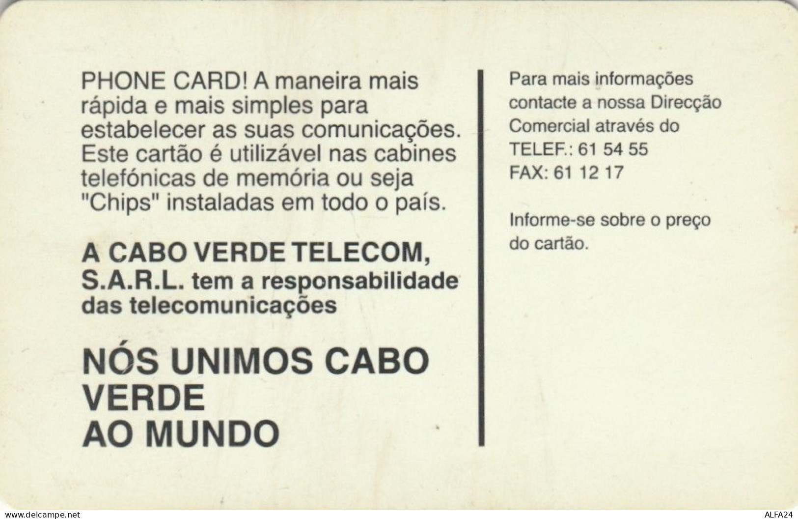 PHONE CARD CABO VERDE  (E109.27.2 - Capo Verde