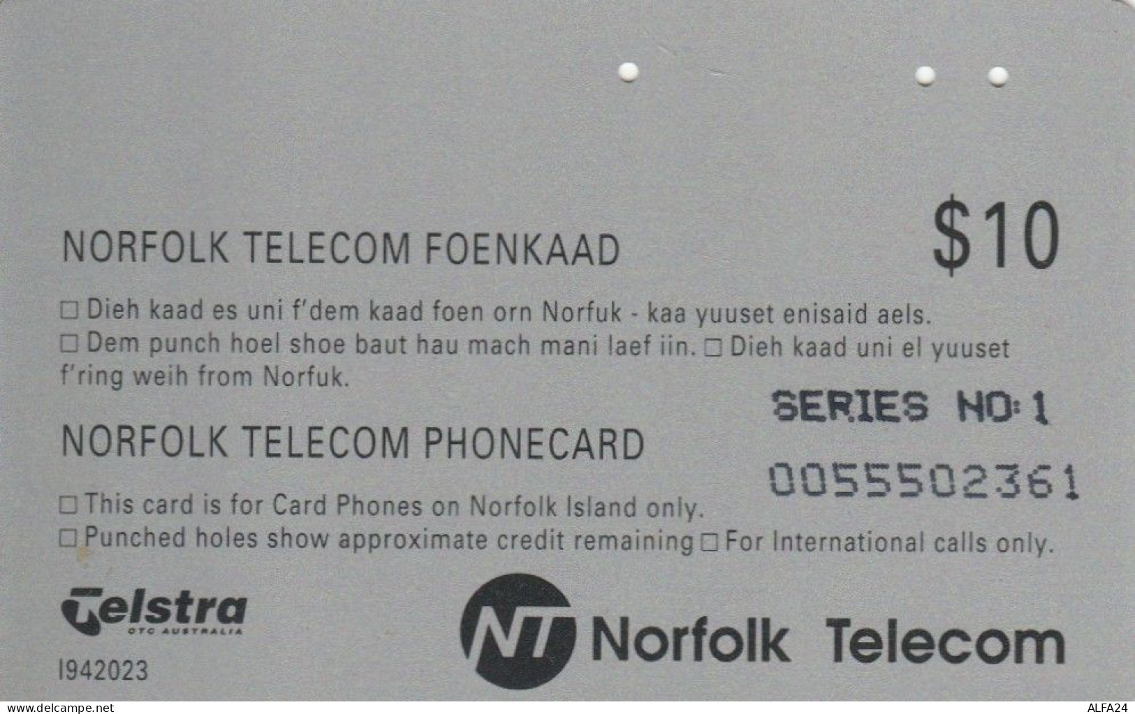 PHONE CARD ISOLE NORFOLK  (E109.26.7 - Isla Norfolk