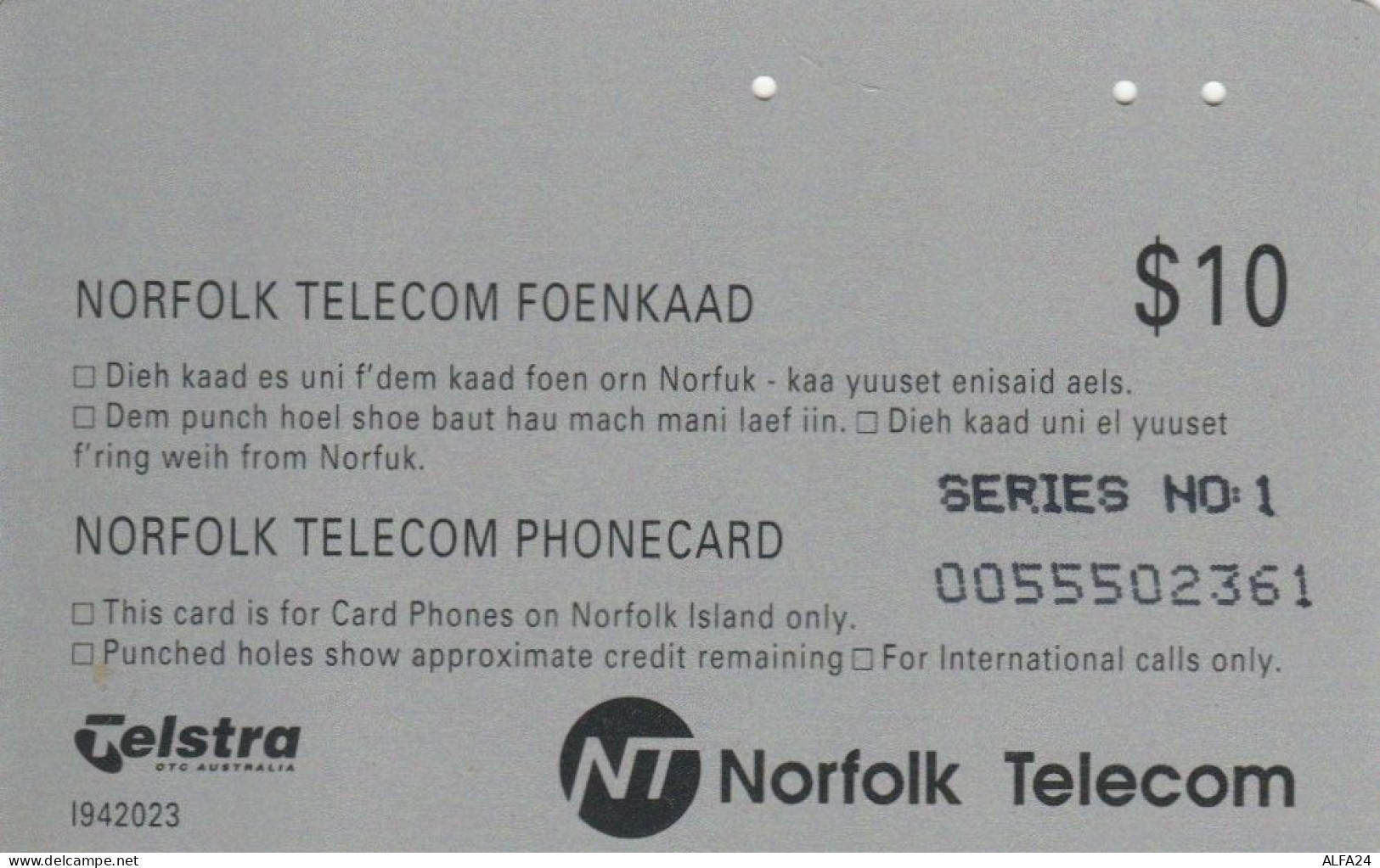 PHONE CARD ISOLE NORFOLK  (E109.26.7 - Norfolk Eiland