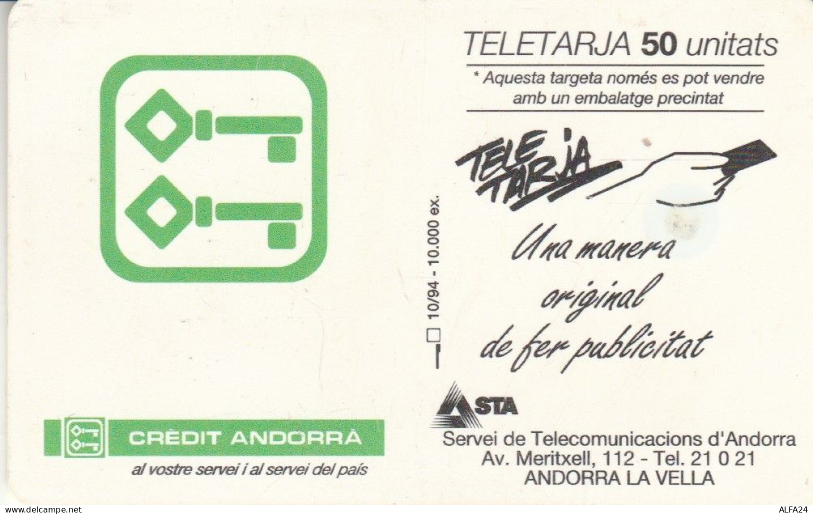 PHONE CARD ANDORRA  (E109.25.2 - Andorre
