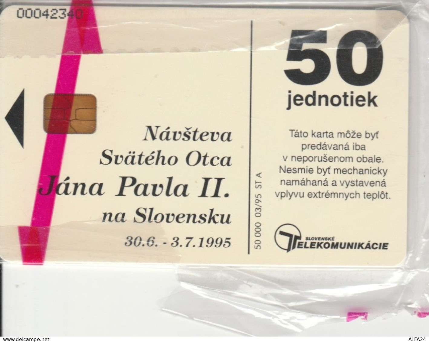 PHONE CARD SLOVACCHIA NEW BLISTER PAPA  (E109.17.7 - Slovakia