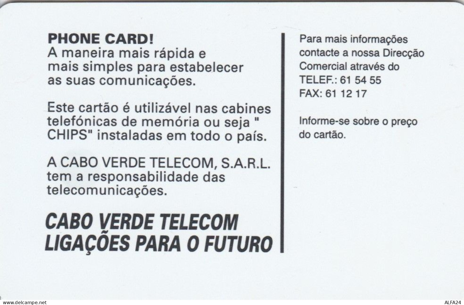 PHONE CARD CABO VERDE  (E109.15.7 - Cape Verde