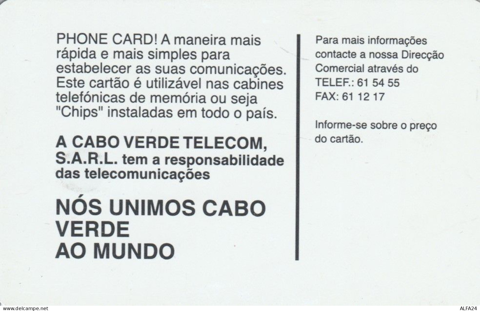 PHONE CARD CABO VERDE  (E109.14.7 - Cap Vert