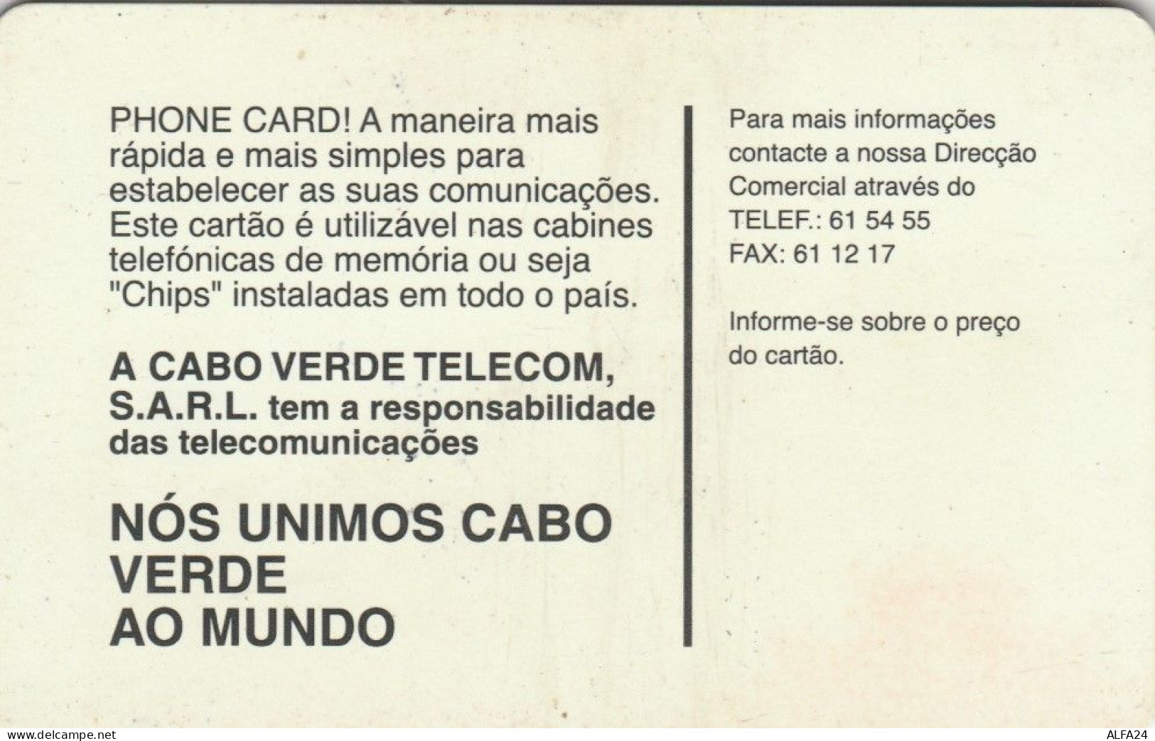 PHONE CARD CABO VERDE  (E109.15.1 - Cabo Verde