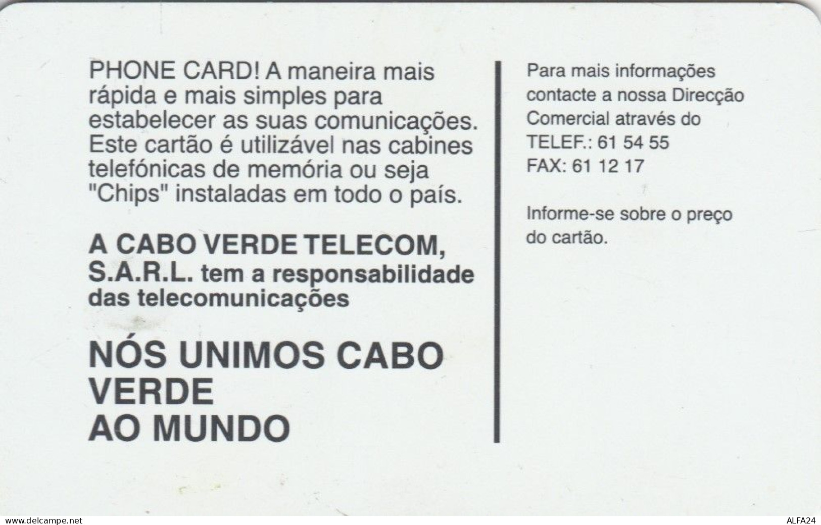 PHONE CARD CABO VERDE  (E109.14.5 - Cabo Verde