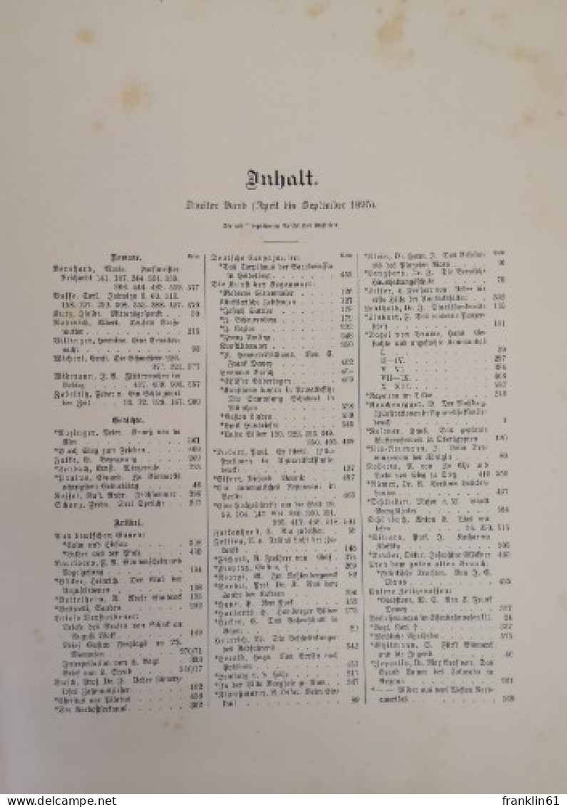 Vom Fels Zum Meer. XIV. Jahrgang. Zweiter Band (April Bis Septemger 1895). - Autres & Non Classés