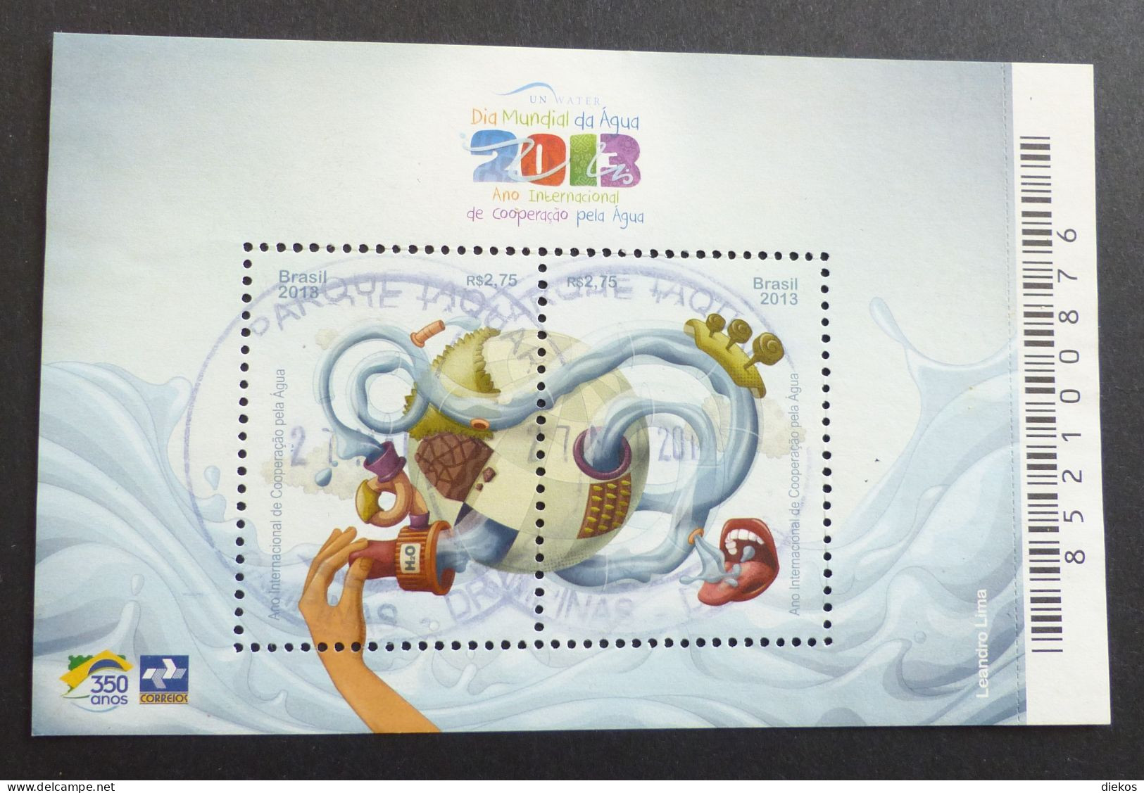 Brazil 2013  Water Cooperation Block   Used   #6335 - Blocs-feuillets