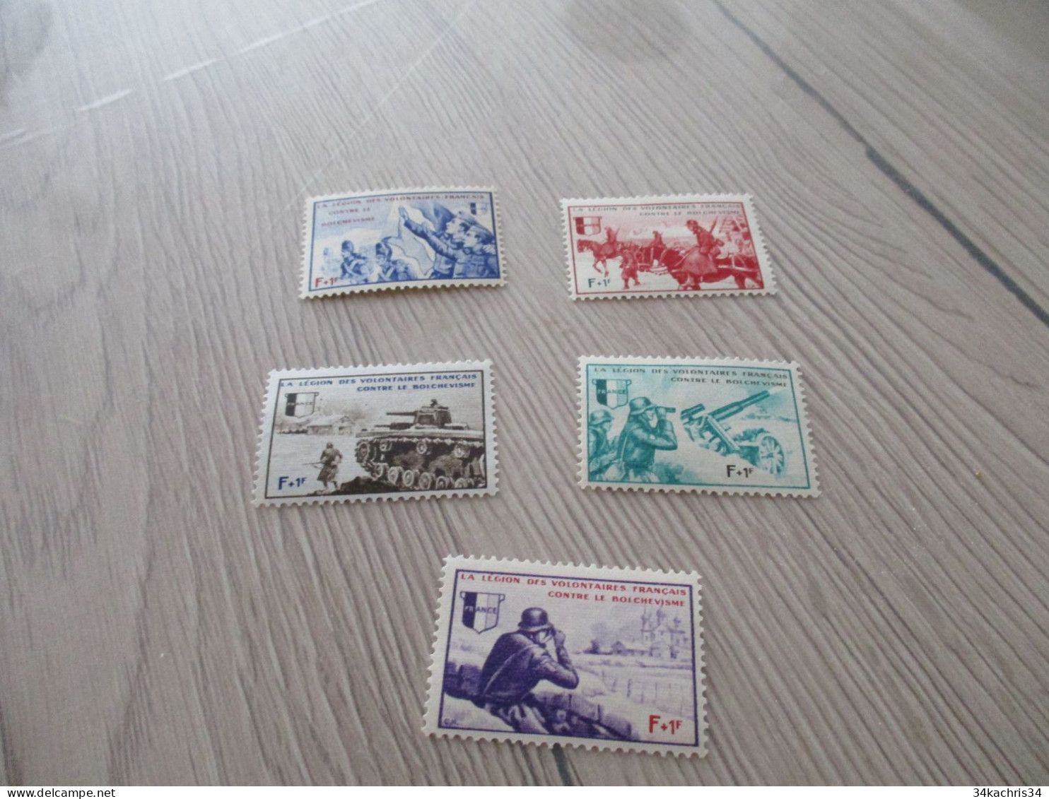 G1 France Légion Des  Volontaires Français Contre Le Bolchevisme L.V.F. N°6 à 10 Sans  Charnière - Guerre (timbres De)