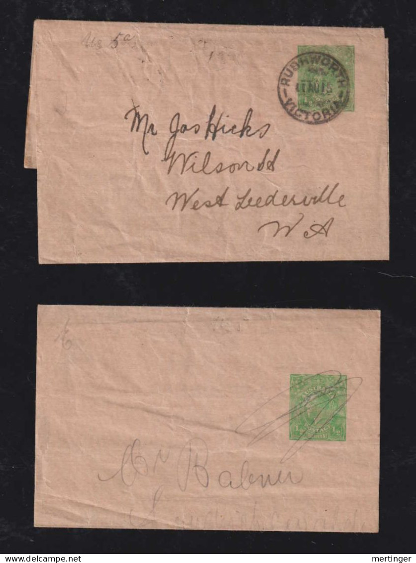 Australia 1915 2 Wrapper Stationary ½p Local Use - Cartas & Documentos