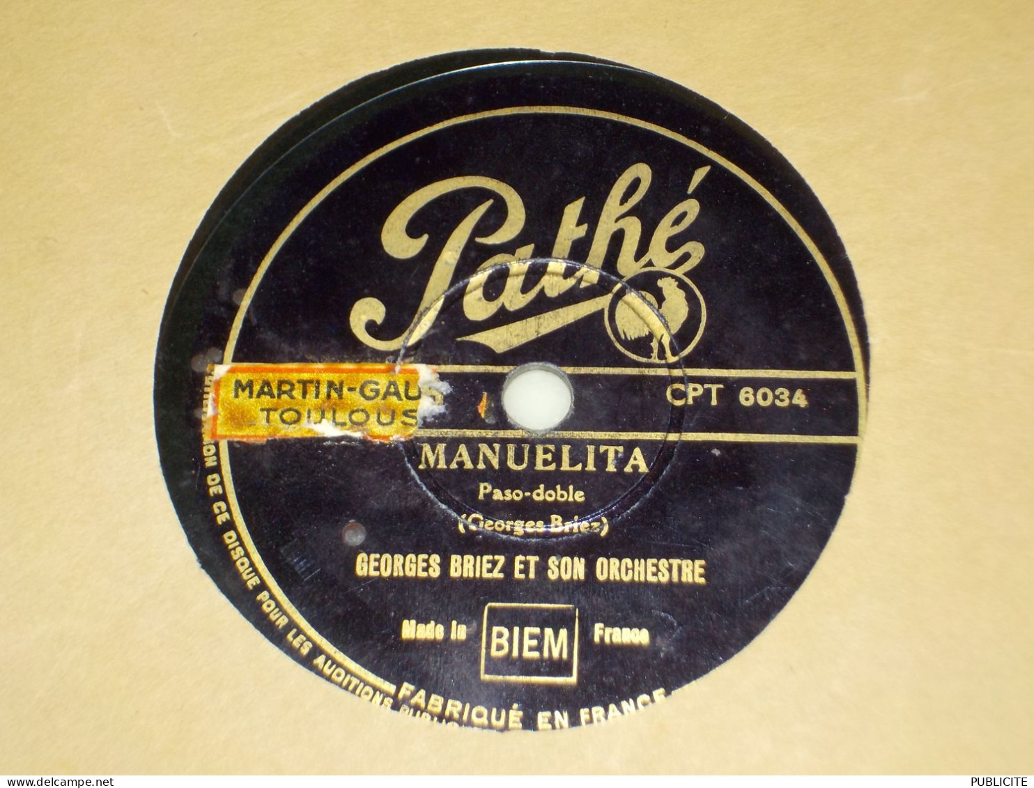 DISQUE 78 TOURS SLOW FOX ET PASO DOBLE DU FILM THREE GIRLS AND A  SAILOR GEORGES BRIEZ 1946 - 78 Rpm - Schellackplatten