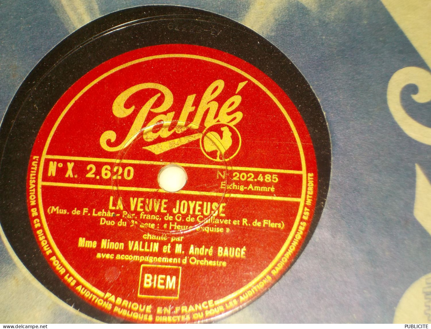 DISQUE 78 TOURS DUO CHANTE NINON VALLIN ET ANDRE BAUGE 1930 - 78 T - Disques Pour Gramophone