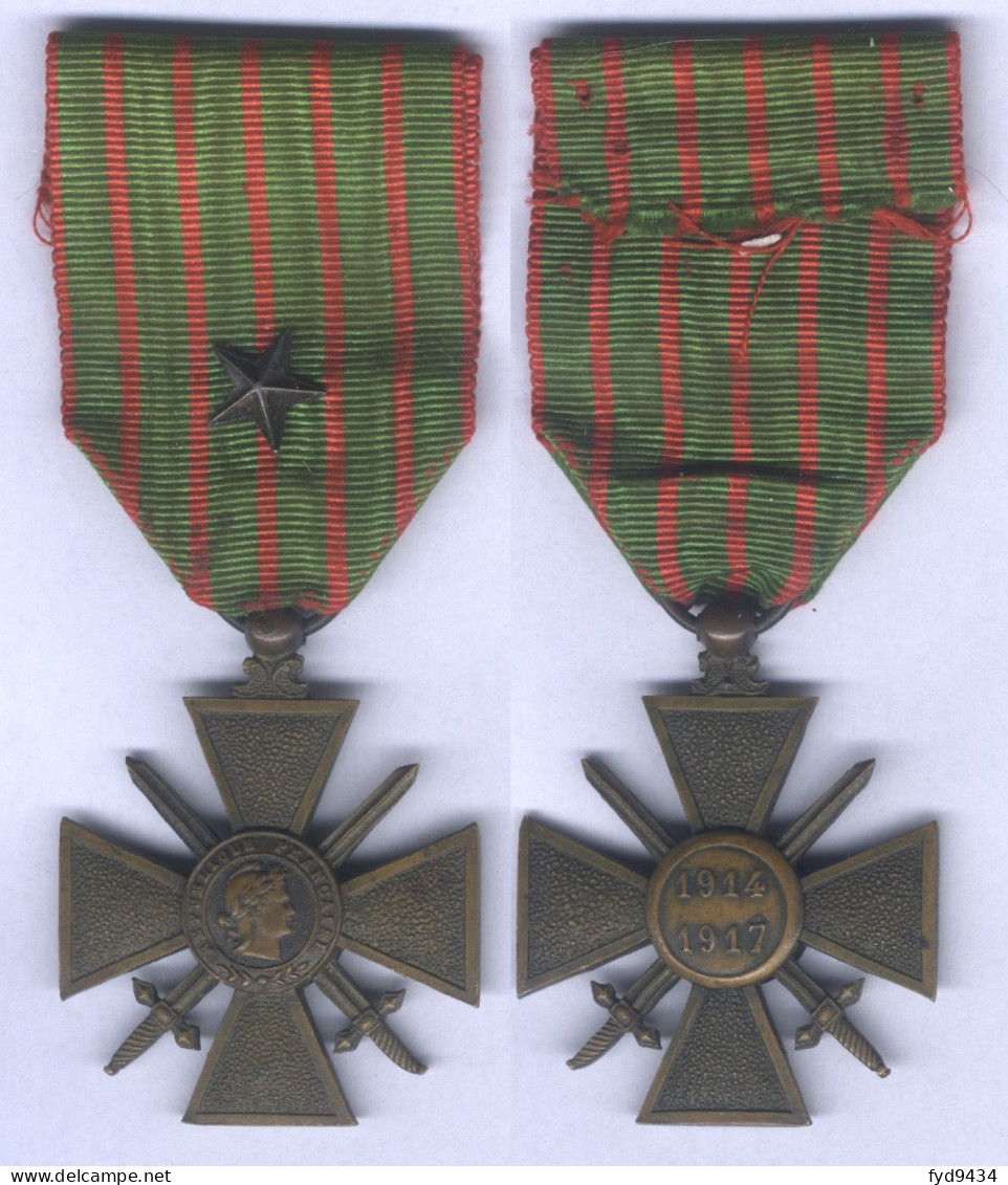 Médaille Croix De Guerre 1914 - 1917 - Francia