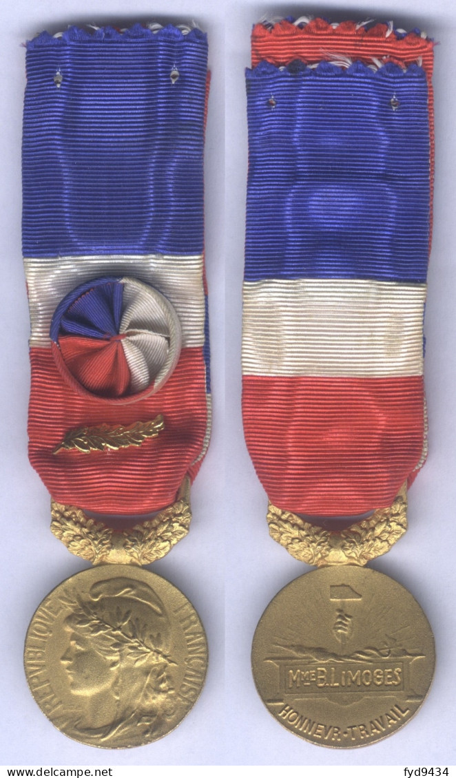 Médaille D'Honneur Du Travail - Classe Or - Nominative  - France