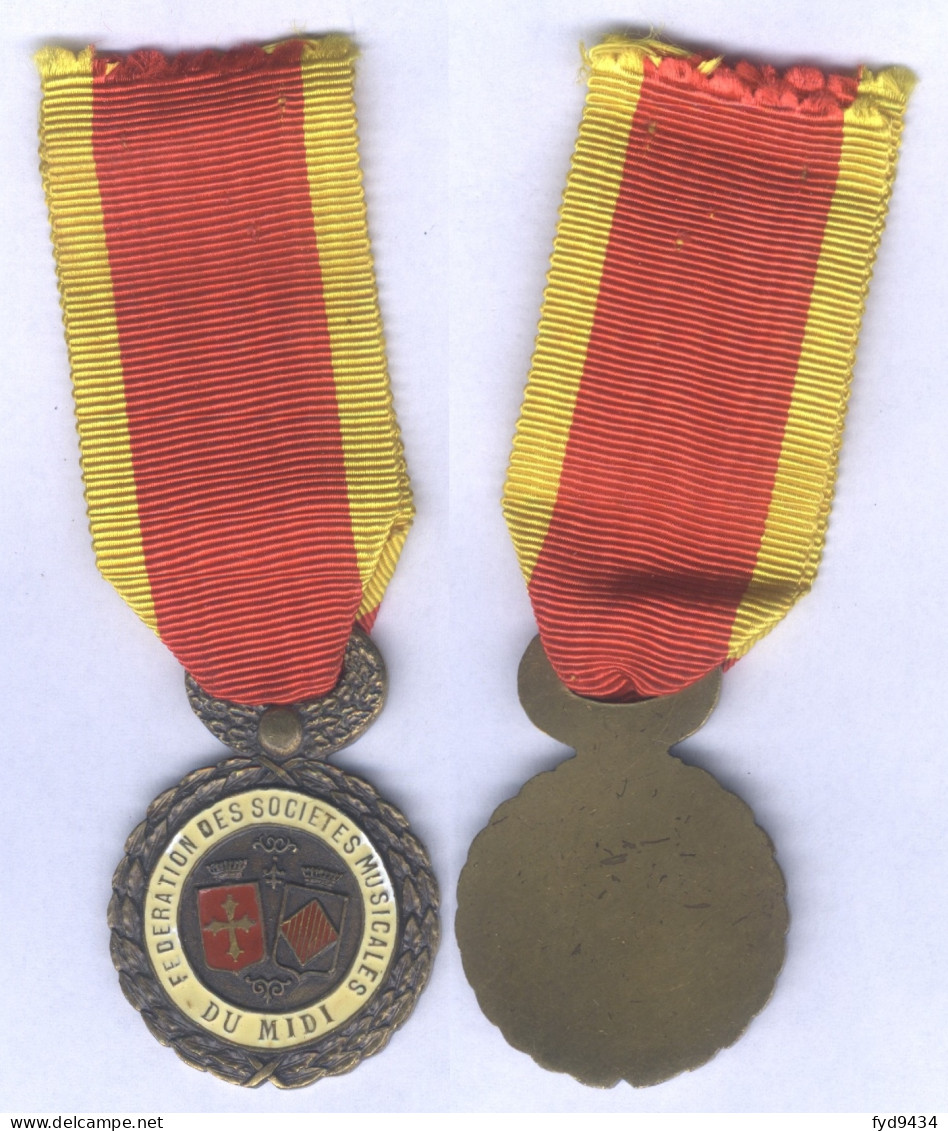 Médaille De La Fédération Des Sociétés Musicales Du Midi  - Francia